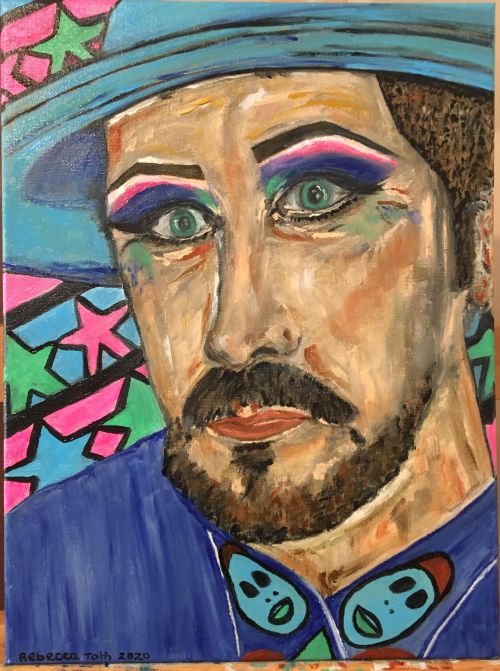 Canvas portrait of Boy George by Rebecca Toth, 2020